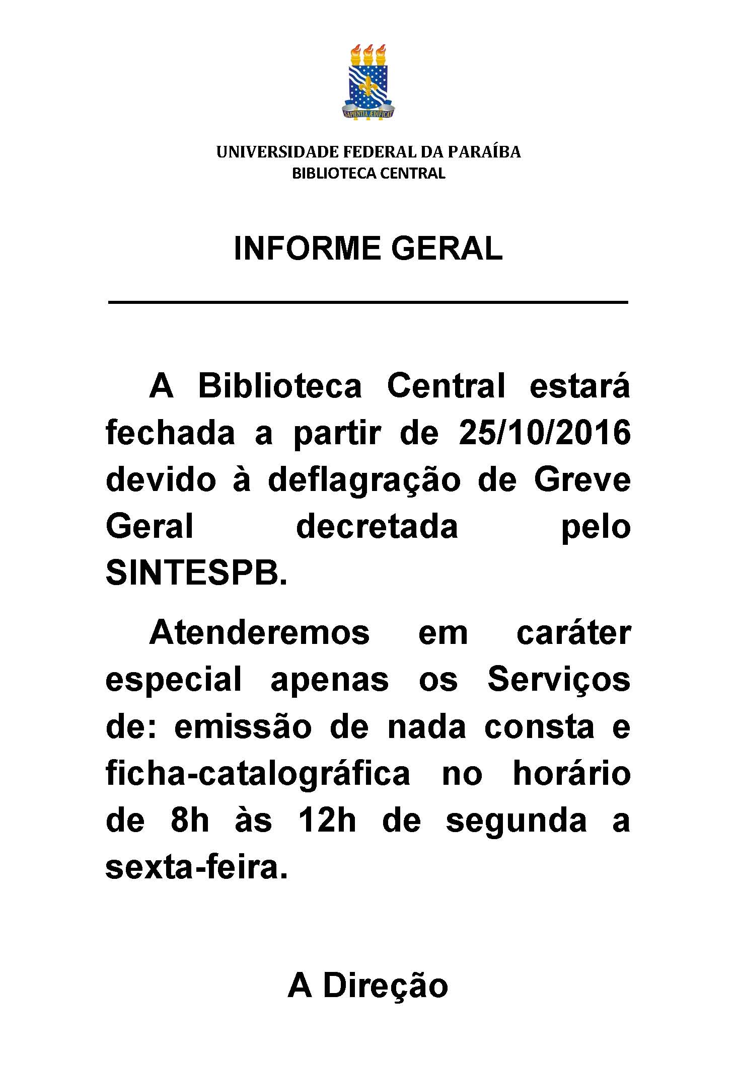 Informativo de greve