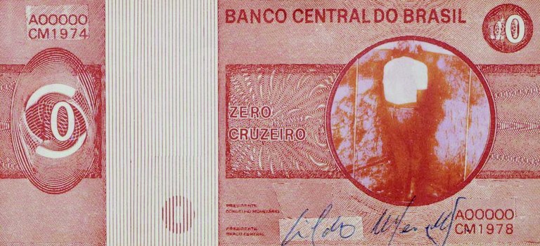 Zero Cruzeiro (verso), 1978-1984. Zero Cruzeiro (verso), 1978-1984.