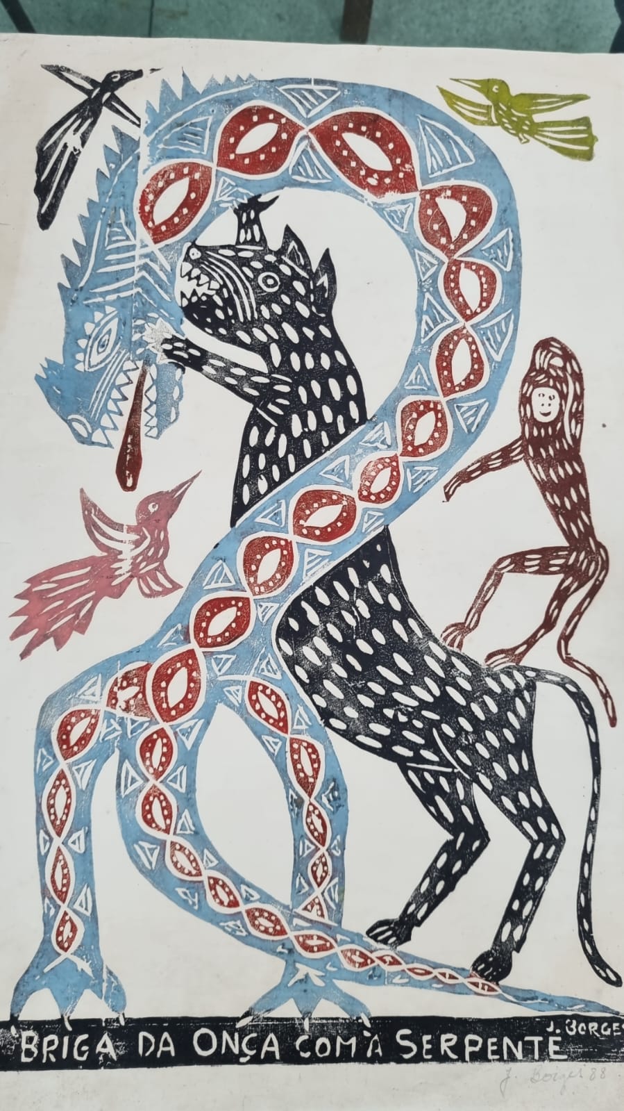 Briga da Onça com a Serpente (1988), J. Borges