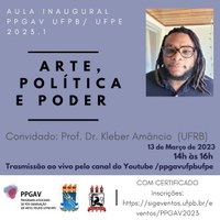 AULA INAUGURAL PPGAV UFPB/UFPE - 13 de março de 2023 -14h
