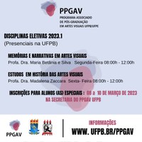 DIVULGAÇÃO DAS DISCIPLINAS - SEMESTRE 2023.1