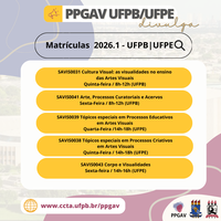 Matrículas e Oferta de disciplinas do PPGAV 2026.1